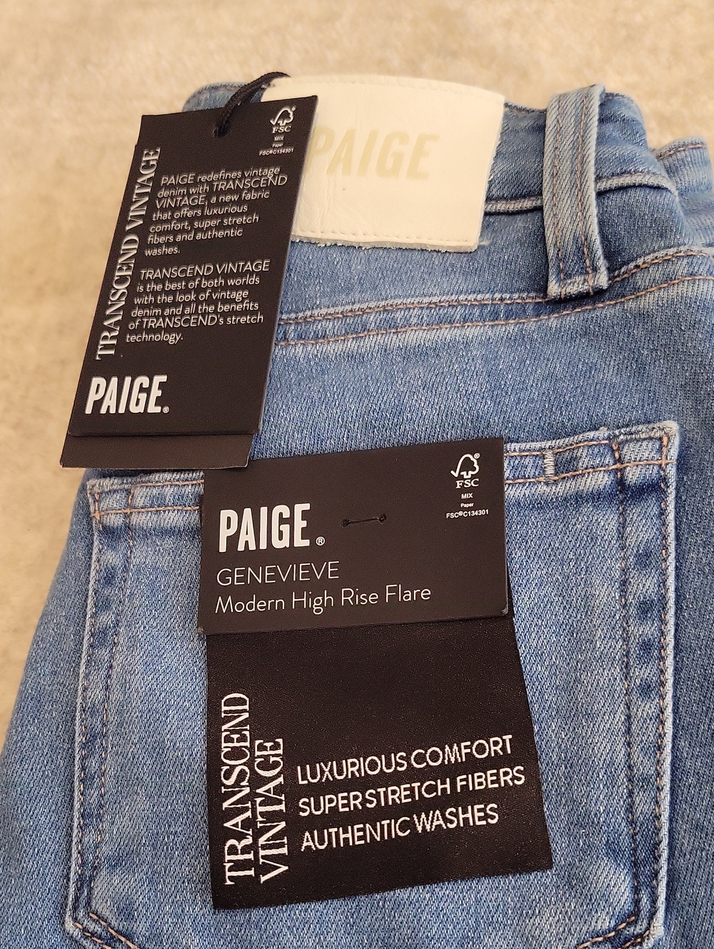 Paige Jeans, High-Rise Flare Style, New With Tags, Size 23 Waist - Picture 7 of 11